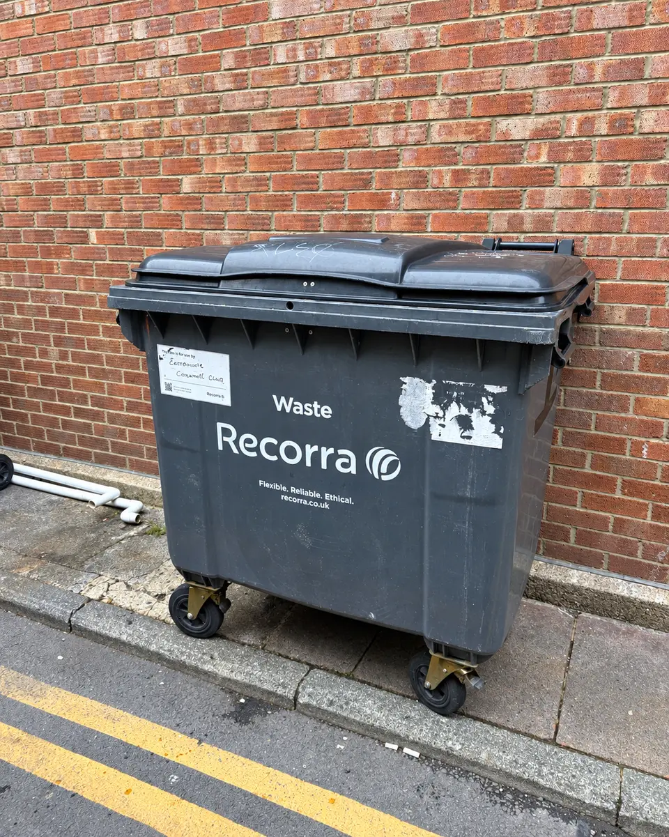 After: the commercial bin area cleared