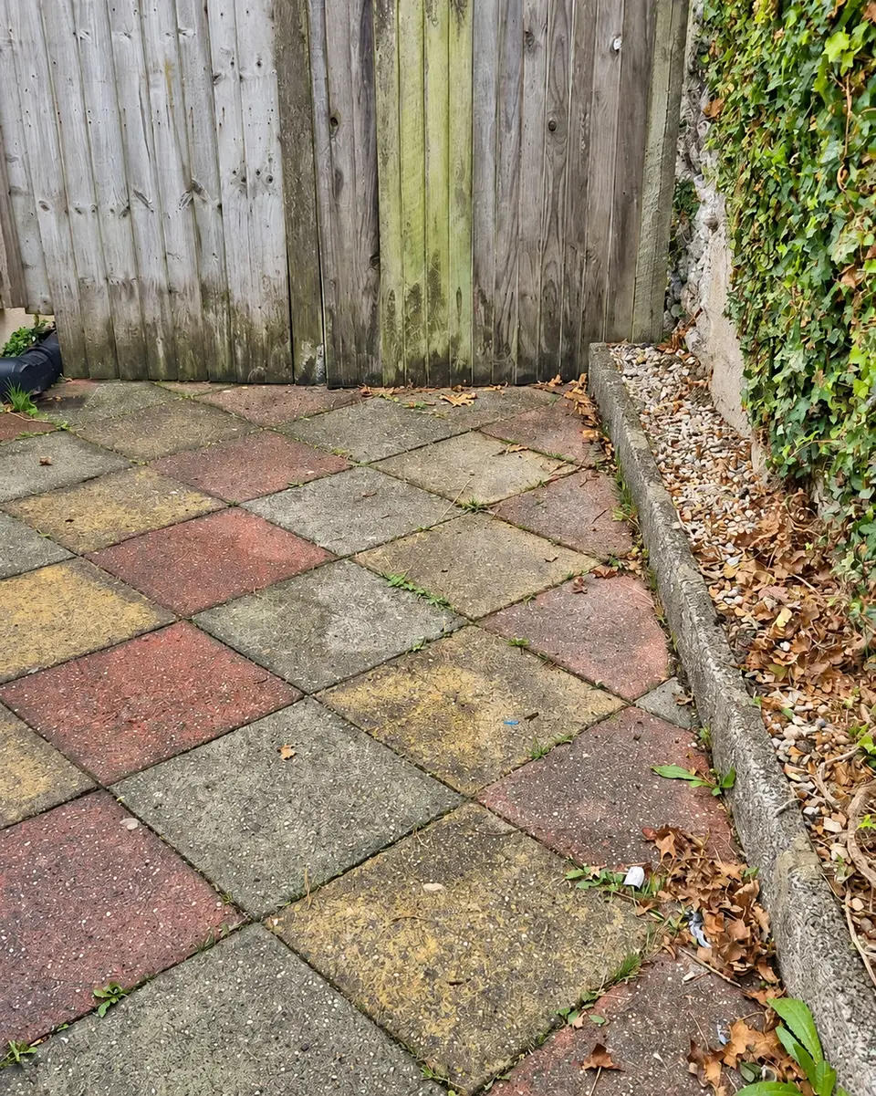 After: the small patio emptied