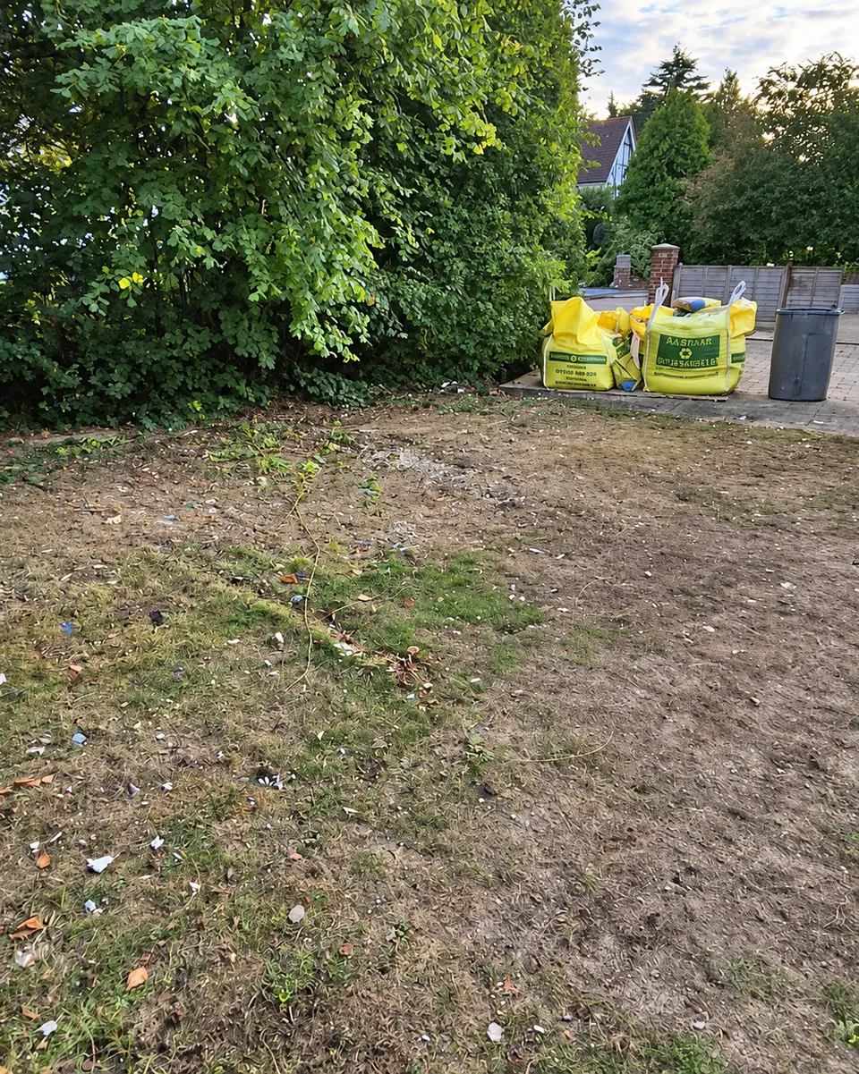 After: the garden ground cleared and level